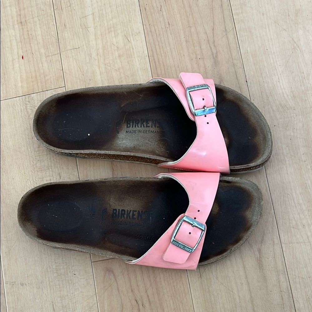 Birkenstock Glossy Pink Slide Sandals 38 - Picture 3 of 12